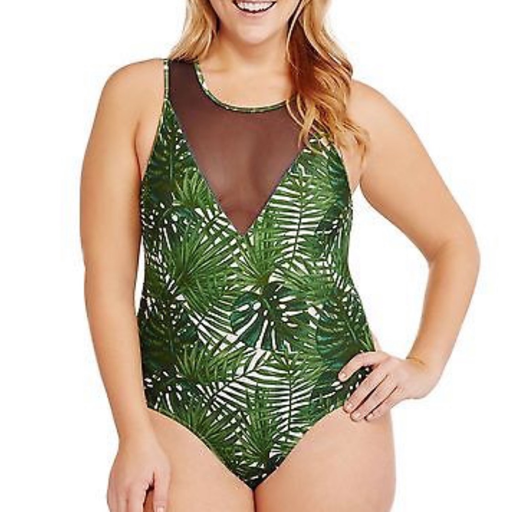 NWOT Marilyn Monroe tropical one piece swim